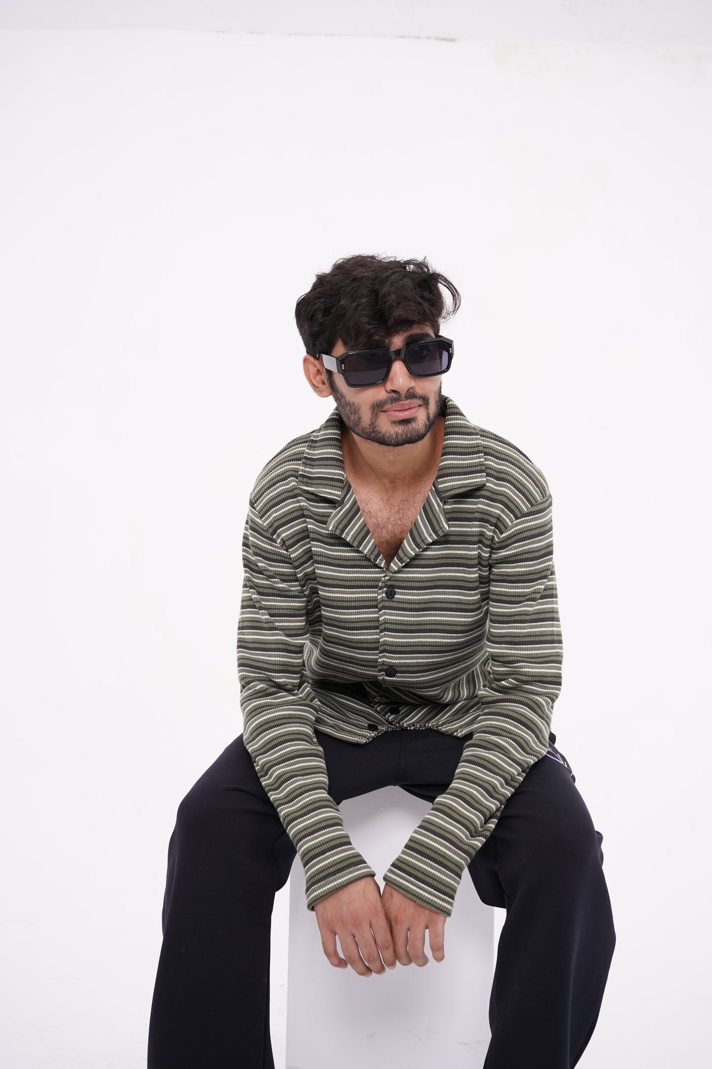 STRIPED CARDIGAN SHIRT