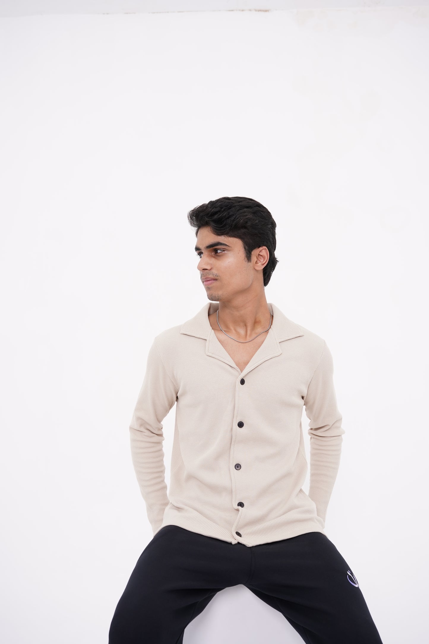 BEIGE CARDIGAN SHIRT