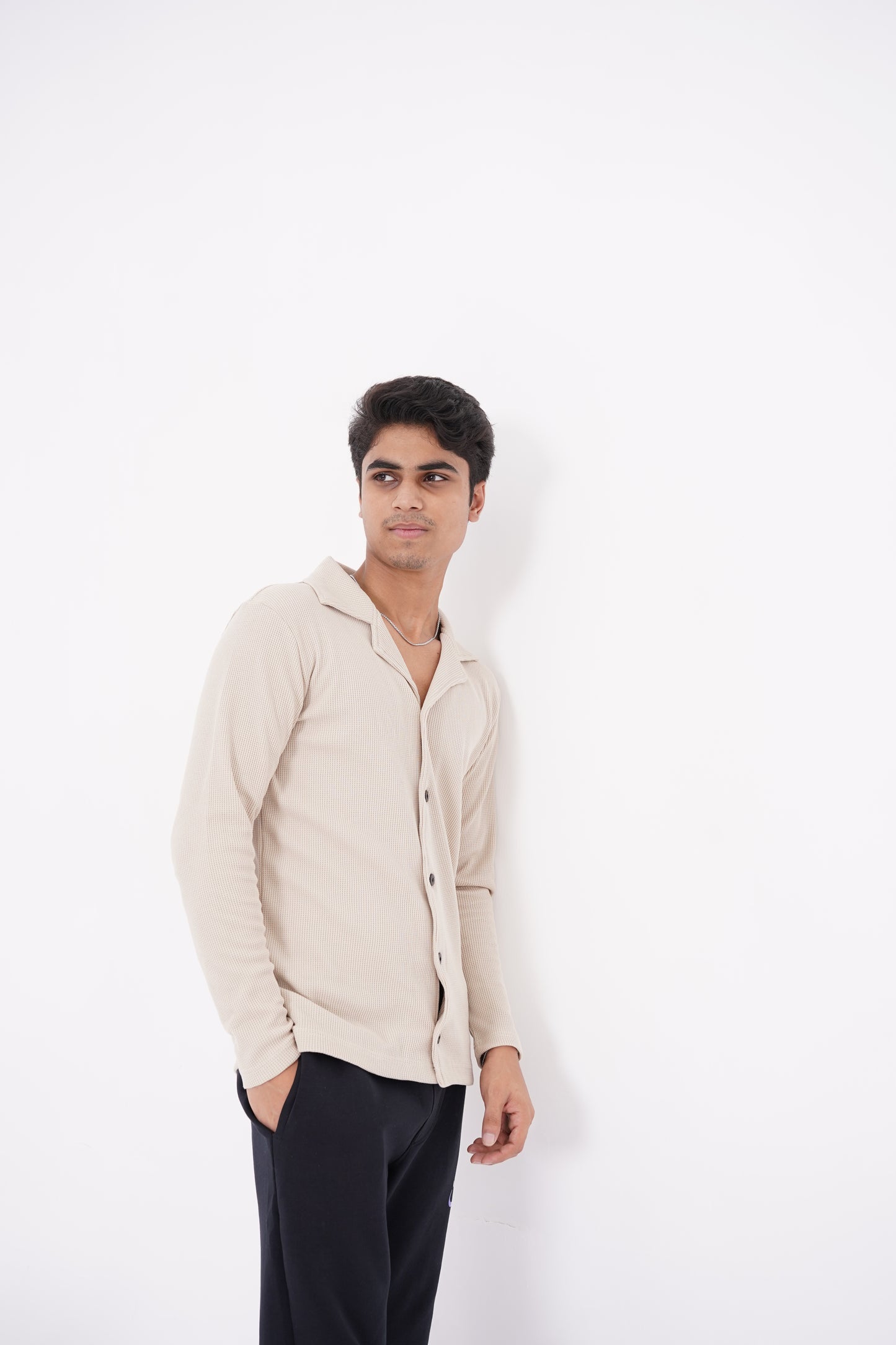BEIGE CARDIGAN SHIRT