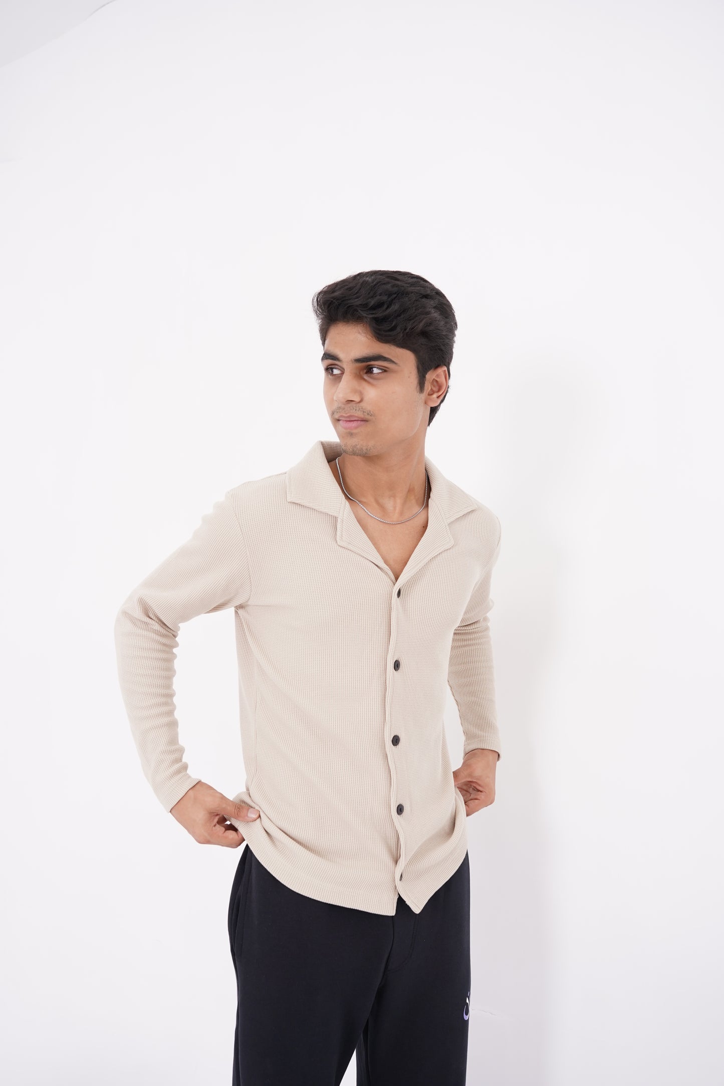 BEIGE CARDIGAN SHIRT