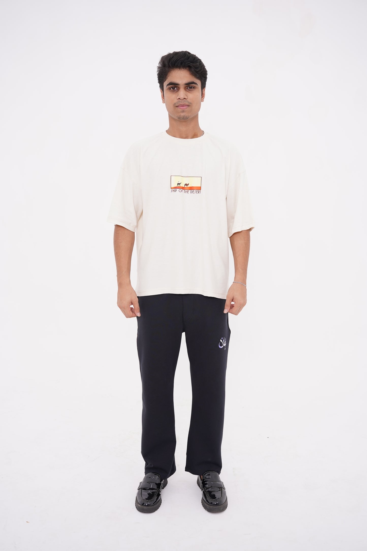 BEIGE DROP SHOULDER T-SHIRT