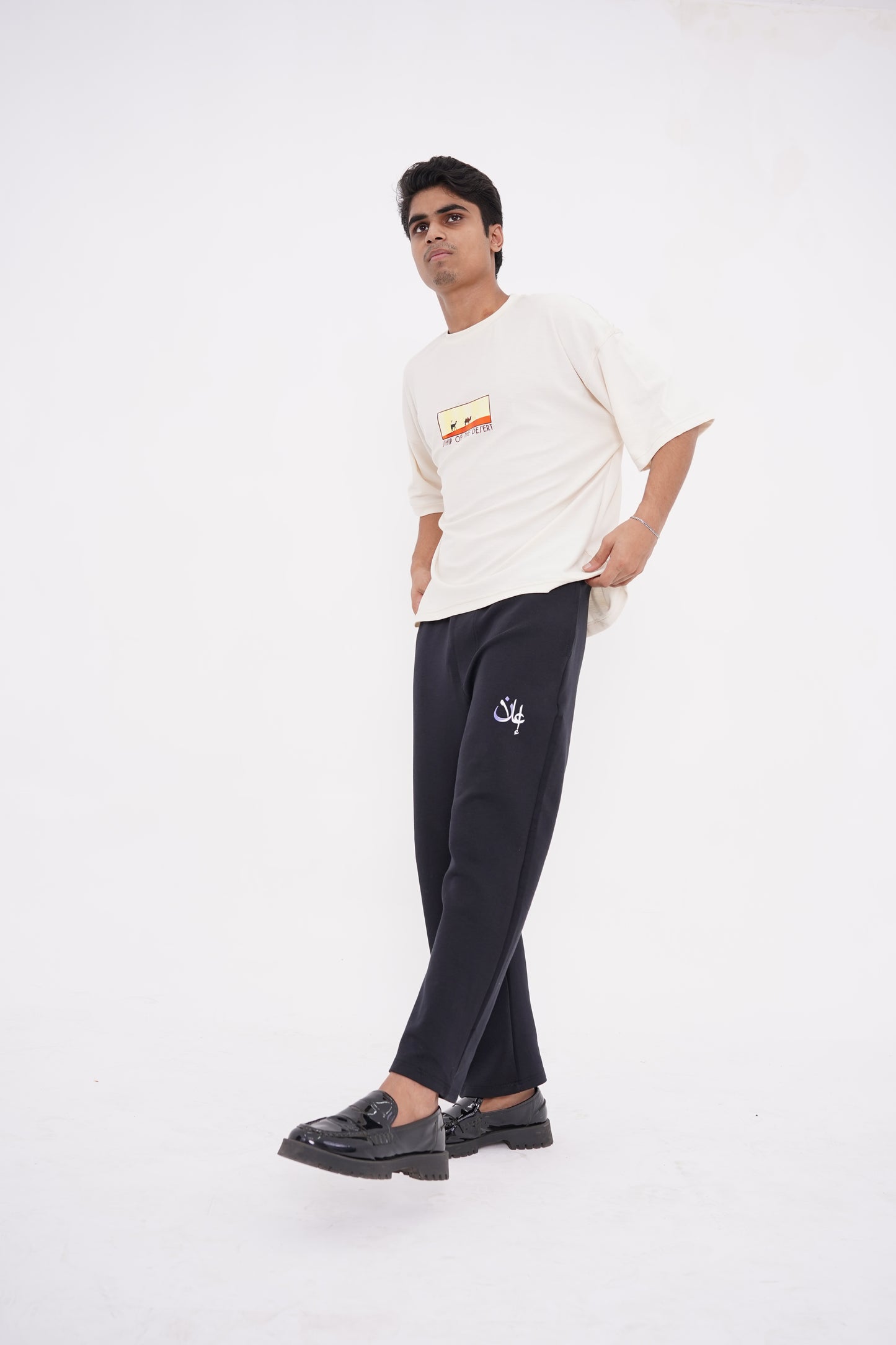 BEIGE DROP SHOULDER T-SHIRT