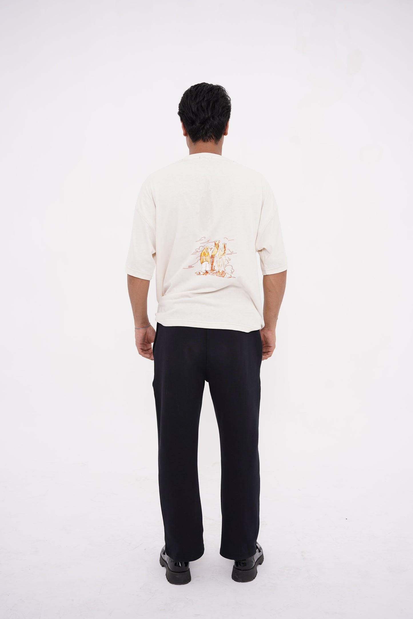 BEIGE DROP SHOULDER T-SHIRT
